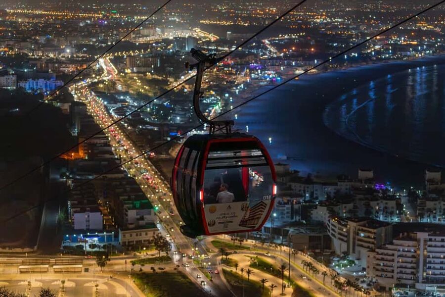 Agadir: Night Cable Car Round-Trip Ticket - The base station near Pont Tildi