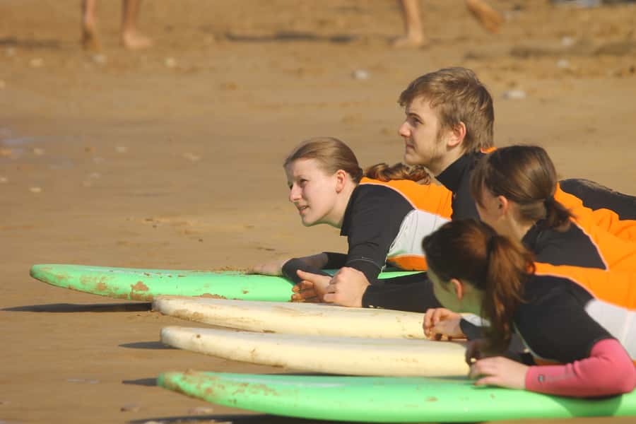 Agadir: Taghazout Beach Surf Lesson with Lunch and Transfer - In the water with Youssef, Hussein, Sami, or another local instructor