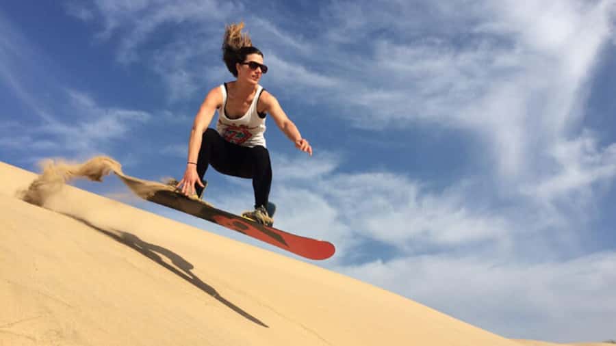 Agadir/Taghazout: Desert Sandboarding & Visit to the Canyon - What sandboarding feels like in practice