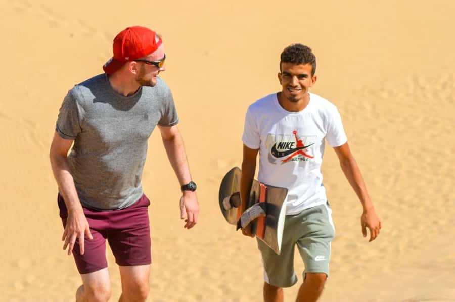 Agadir/Taghazout : Sandboarding & Sunset Camel Ride with BBQ - A 15-minute stop at Plage Aghroud