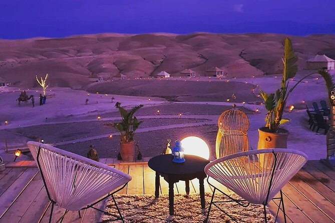 Agafay Desert Camel Ride with Dinner - Moroccan dinner beneath the evening sky
