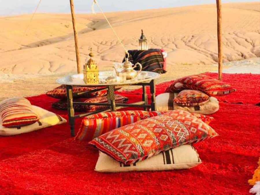 Agafay Desert: Magical Half-Day Lunch with Pool Swim - A desert camp with Atlas Mountain views