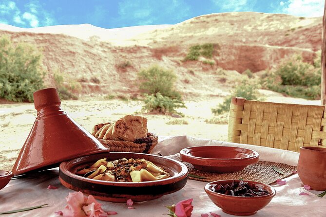 Agafay Desert Private Full Day Tour in Buggy with lunch - Tajine beneath a tent at mid-day