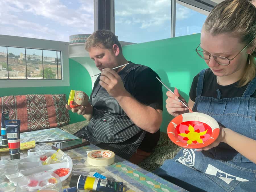 Creative Painting on Fes Pottery - Mixing pigments and planning your design