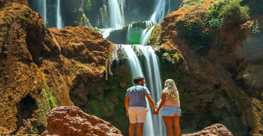 Day trip from Marrakech to Ouzoud Waterfalls - Arriving at Tanaghmeilt and the waterfall rim