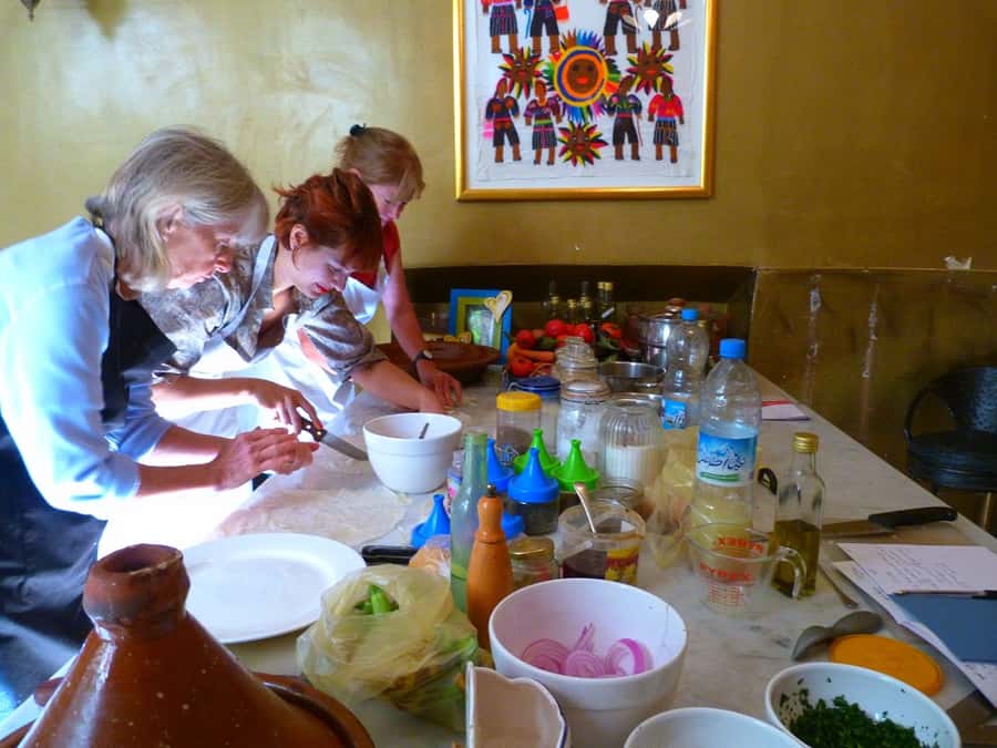 Edgy 8 Dish Private, Fusion Cooking Class, Menu Plan, Market - Preparing mint tea the Moroccan way