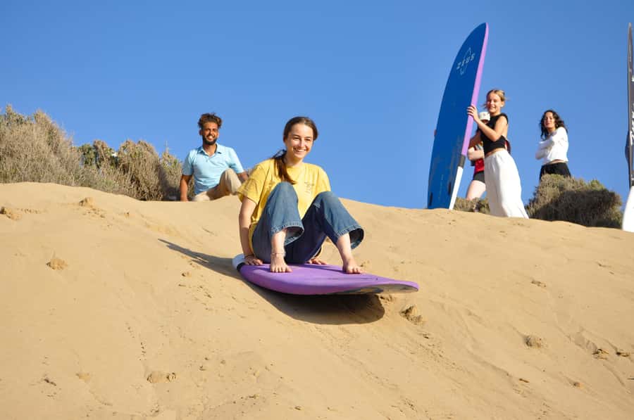Essaouira Sandboarding & Sunset Picnic in a Berber tent - Sandboarding at Sidi Kaouki, more playful than extreme