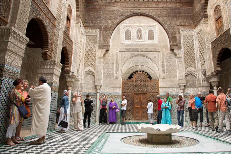 Fes: Bou Inania Madrasa, Museum, Tannery, Souk & Medina Tour - Dar Batha Museum, a palace filled with Moroccan craft