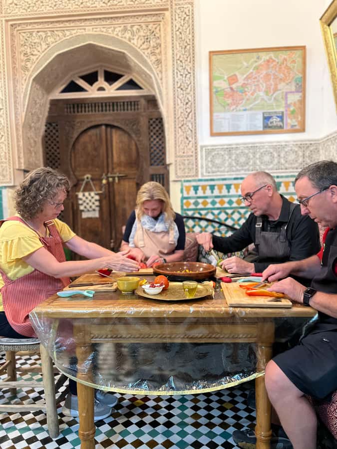 Fez: Souk Tour and Traditional Home Cooking Class - Mint tea first, then the menu