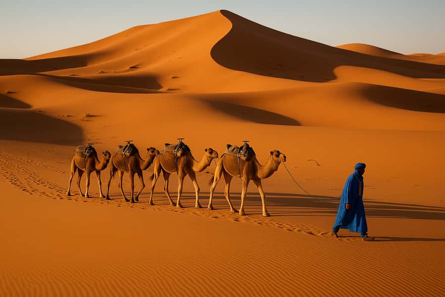 From Fes: 3-Day Sahara Desert Tour to Marrakech - Entering Merzouga and riding into Erg Chebbi