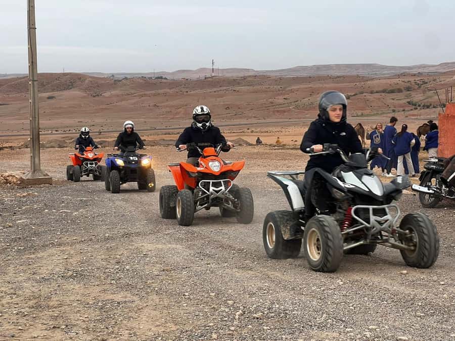 From Marrakech: Agafay Desert Quad Biking Tour with Transfer - Getting ready for the quads