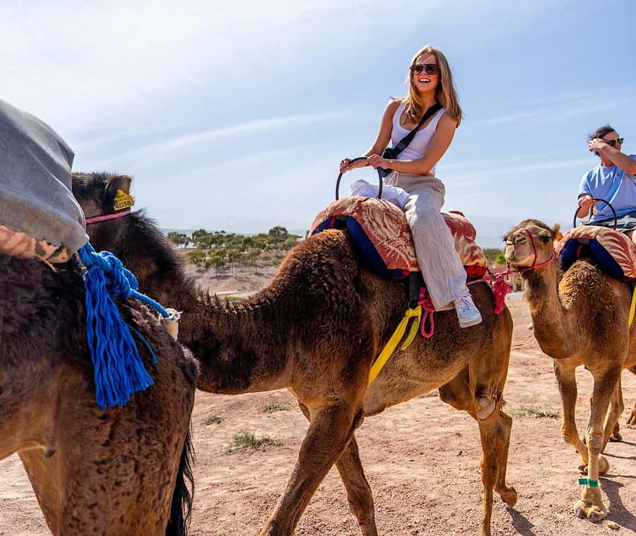 From Marrakech: Agafay Sunset Camel Tour with Dinner & Show - The sunset camel ride in Agafay