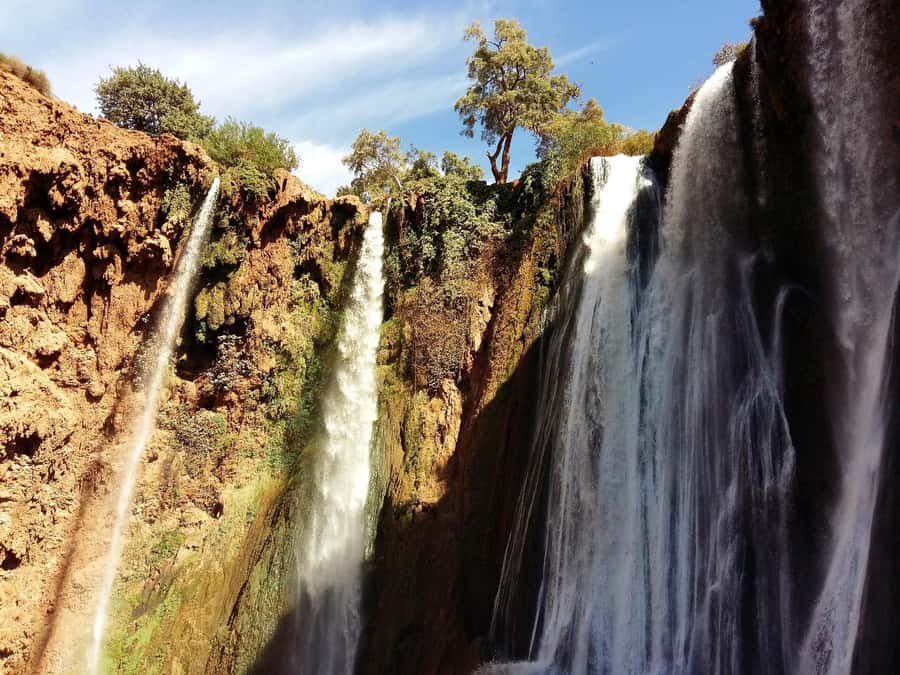 From Marrakech: Day Tour to Ouzoud Waterfalls - Arriving above the Ouzoud cascades