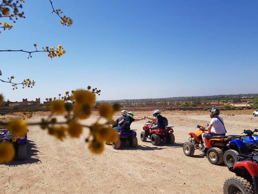 From: Marrakech: Lalla Takerkoust Lake Quad Bike Experience - Tracks through the lake country