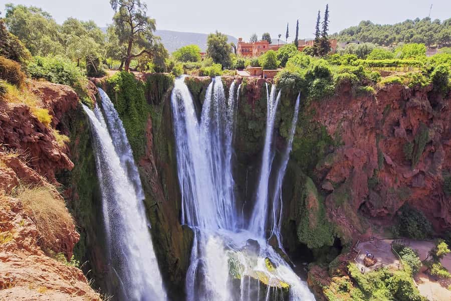 From Marrakech: Ouzoud Waterfalls Guided Hike and Boat Tour - Arriving above the three Ouzoud falls