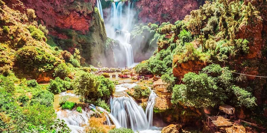 From Marrakech: Ouzoud Waterfalls Guided Hike and Boat Tour - The drive from Marrakech in a 17-seat minibus