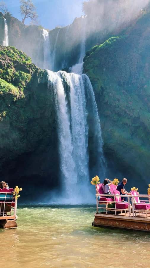 From Marrakech: Ouzoud Waterfalls Guided Hike and Boat Trip - First views of the 110-meter cascades