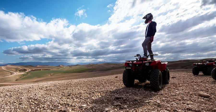 From Marrakech: Premium Agafay Desert Half-Day Quad Biking - Two hours across hills, riverbeds, and village tracks