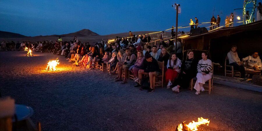 From Marrakech: Sunset Desert Tour with Camel Ride & Dinner - Dinner beside the bonfire