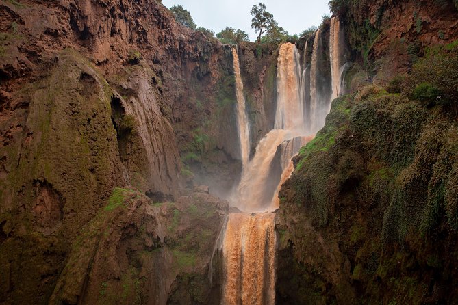 Full Day Trip To Ouzoud Waterfalls From Marrakech & Boat Tour - First views from the top of the cascades