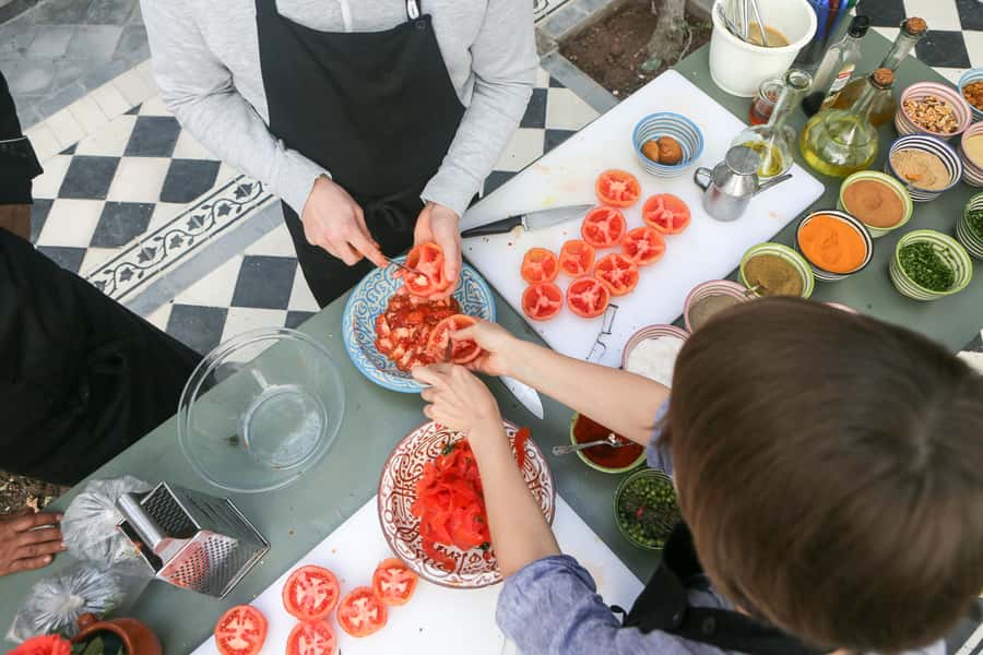Marrakech: 3-Hour Open-Air Moroccan Cooking Course - Working with chef Hassan
