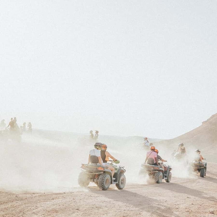 Marrakech: Agafay Desert Camel Ride & Quad with Dinner Show - Quad biking on Agafay’s stony tracks