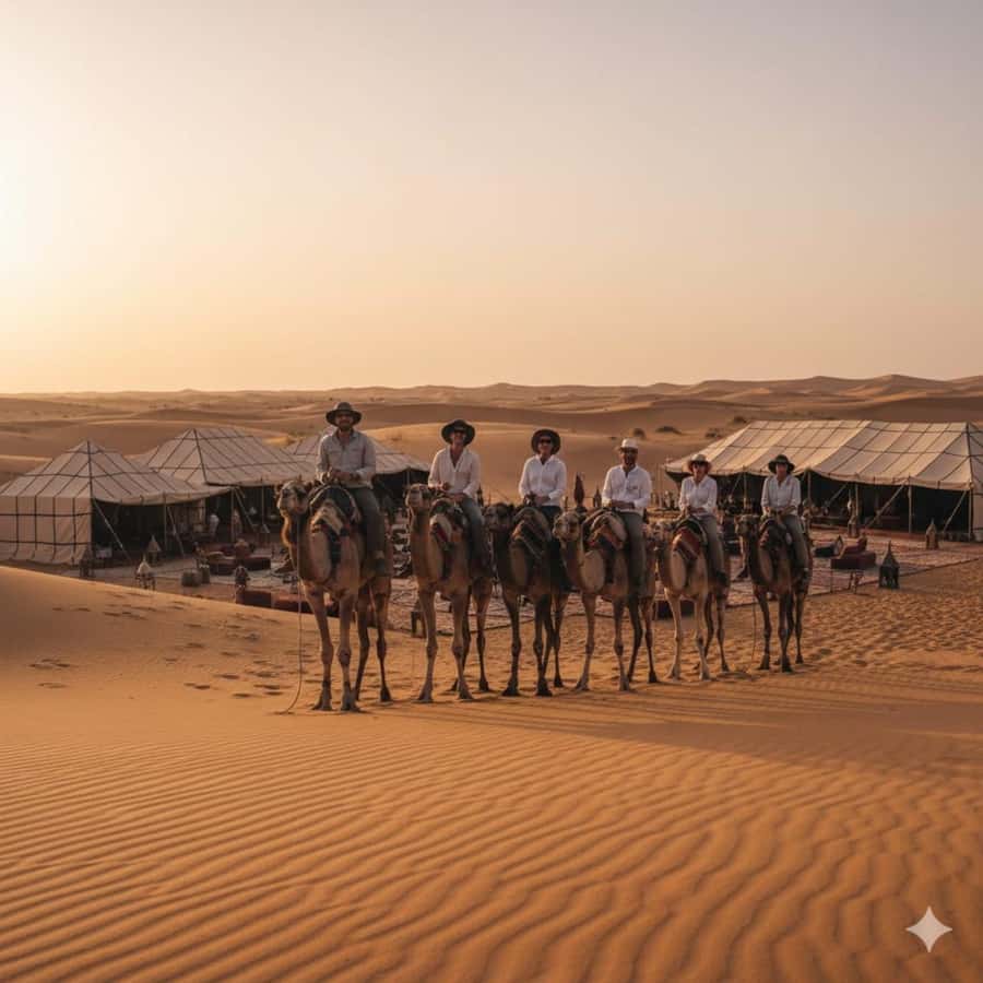 Marrakech: Agafay desert camel ride with dinner & spectacle - Dinner under the stars