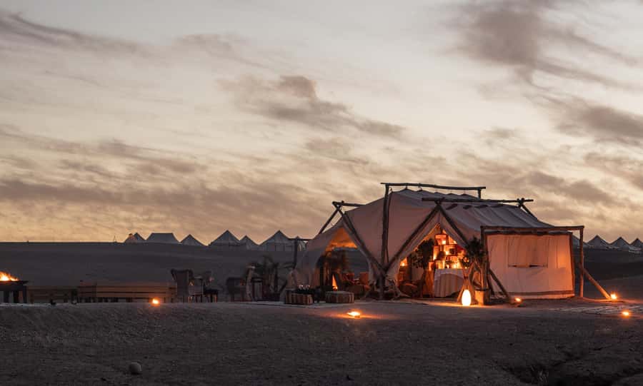 Marrakech: Agafay Desert Private Dinner w/ Music & Fire Show - Camel riding at sunset