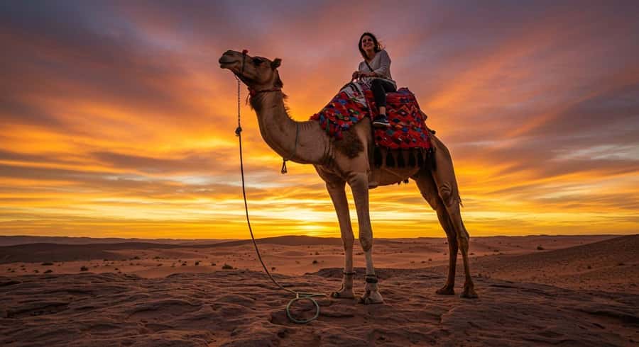 Marrakech: Agafay Desert Quad Bike & Camel Ride with Dinner - One hour on a camel at sunset