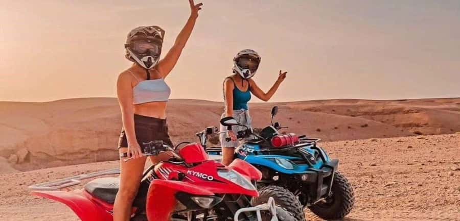 Marrakech: Agafay Desert Quad Biking Tour with Dinner-Show - Riding with the Atlas Mountains behind you