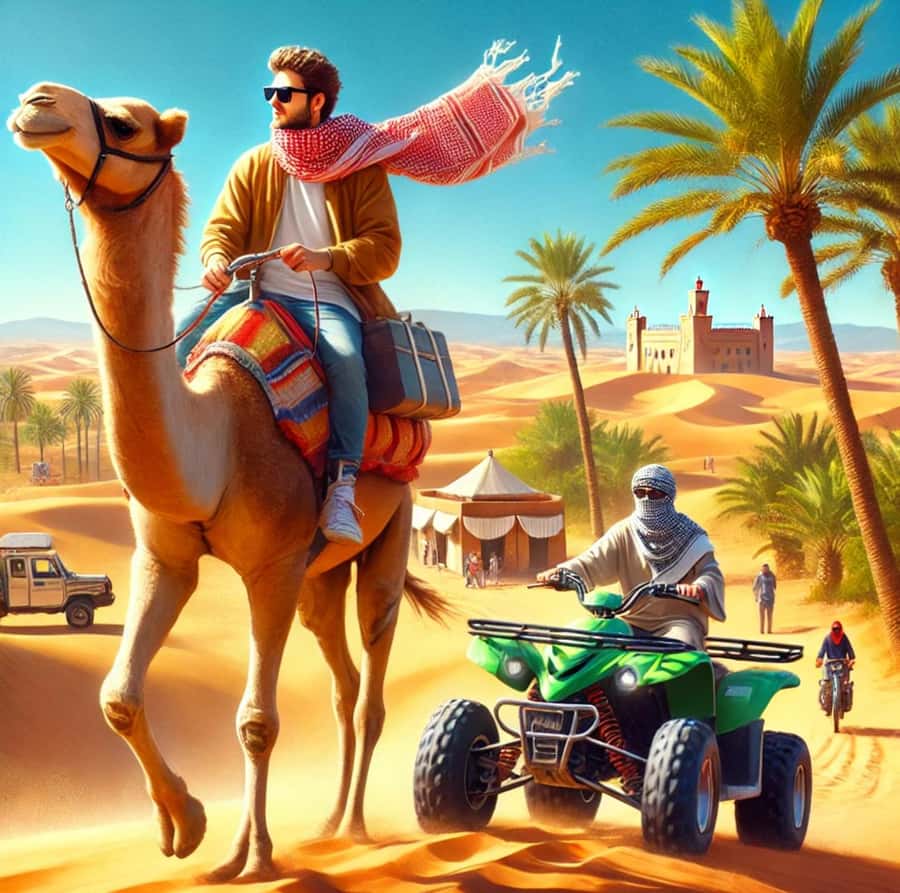 Marrakech: Agafay Desert Quad, Camel Ride & Dinner Show - A gentle camel ride at golden hour