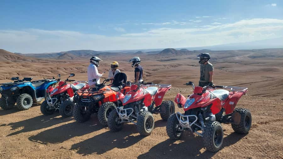 Marrakech: Agafay Desert Quad & Camel Rides, Dinner & Show - One hour of quad biking across Agafay