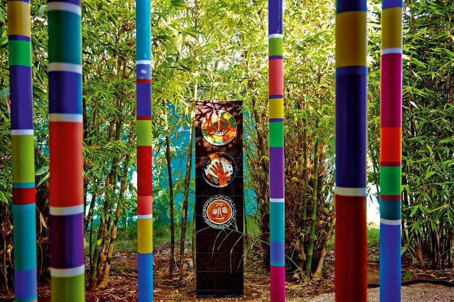 Marrakech: André Heller's ANIMA Garden Ticket - The café, hammocks, and Atlas Mountain outlook