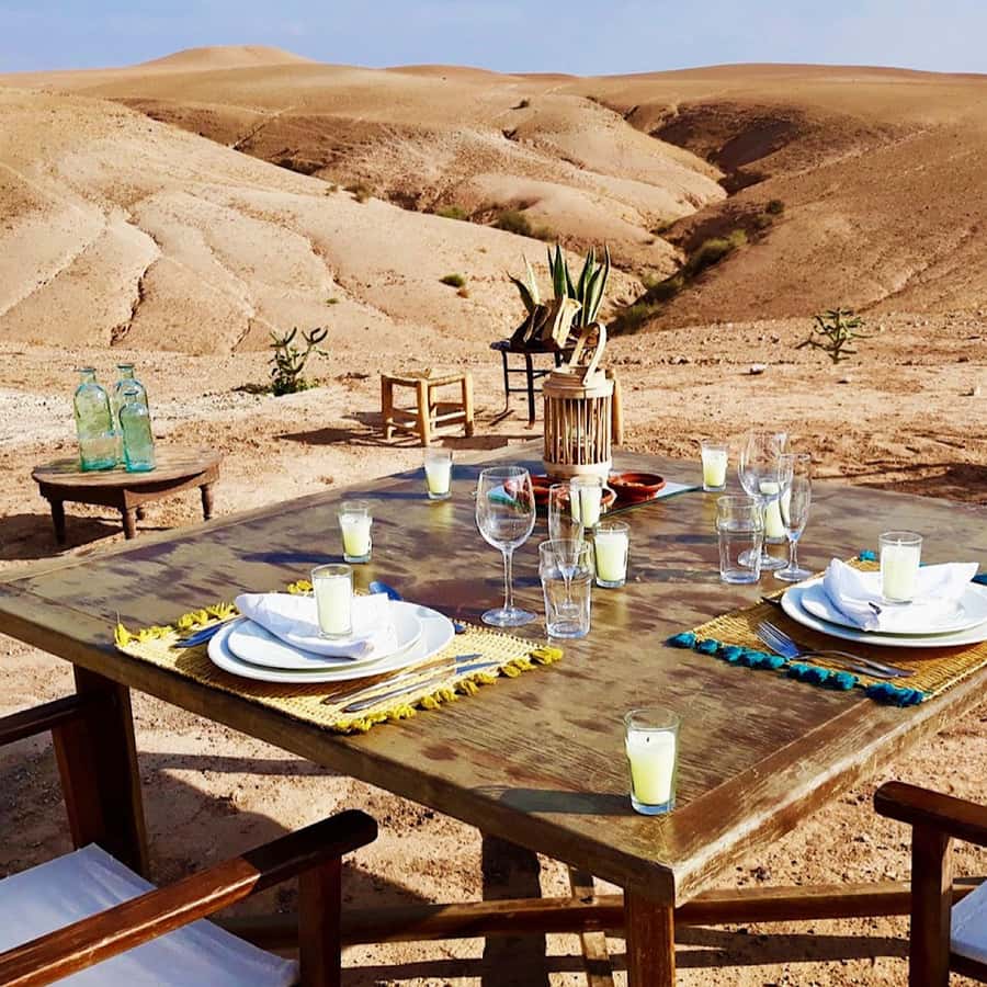 Marrakech: Camel Ride & Dinner with Sunset in Agafay Desert - Dinner under the stars
