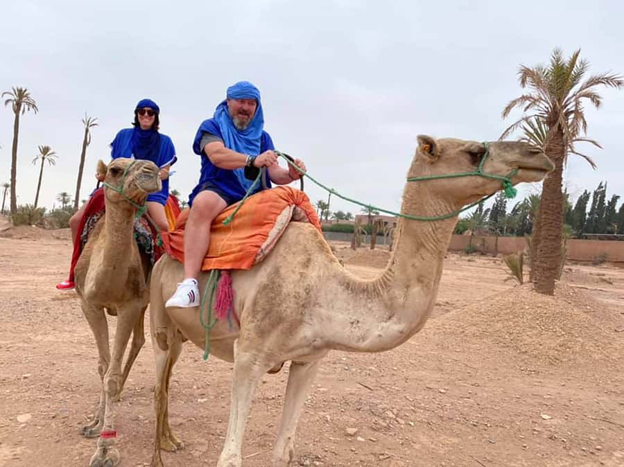 Marrakech Camel Ride in the Palmeraie Palm Grove - Dressing as a Tuareg before the ride