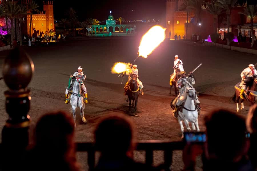 Marrakech: Chez Ali Fantasia Folklore Show & Moroccan Dinner - Music and dancers inside the tent