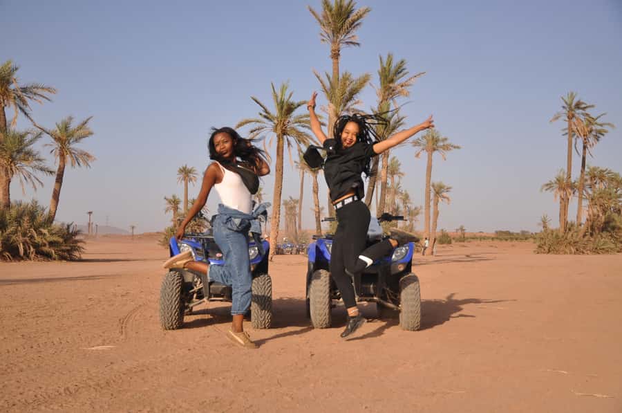 Marrakech: Desert and Palm Grove Quad Tour with Tea - Getting comfortable on the quad
