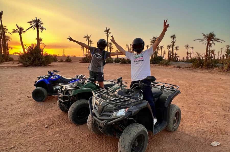 Marrakech: Dunes of the Palmeraie Quad Bike Ride with Tea - Riding through palms, dirt tracks, and Jbilet country