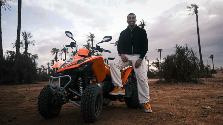 Marrakech:excursion quad in Oasis palm & jbilat desert,tea - Mint tea, Berber culture, and the pause between rides