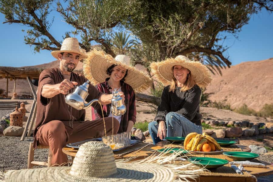 Marrakech: Half-Day Agafay Rock Desert Buggy Tour - The Moroccan tea stop beneath Berber tents