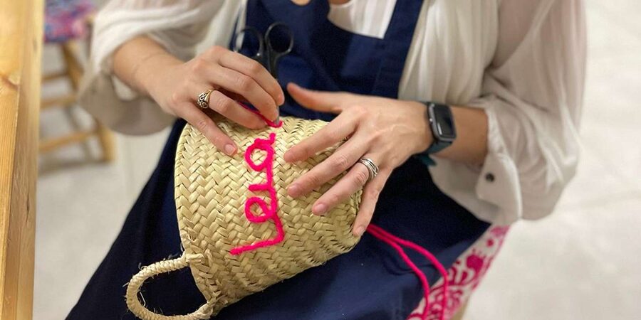 Marrakech Medina Basket Embroidery Workshop - The Finished Souvenir and Photo Session