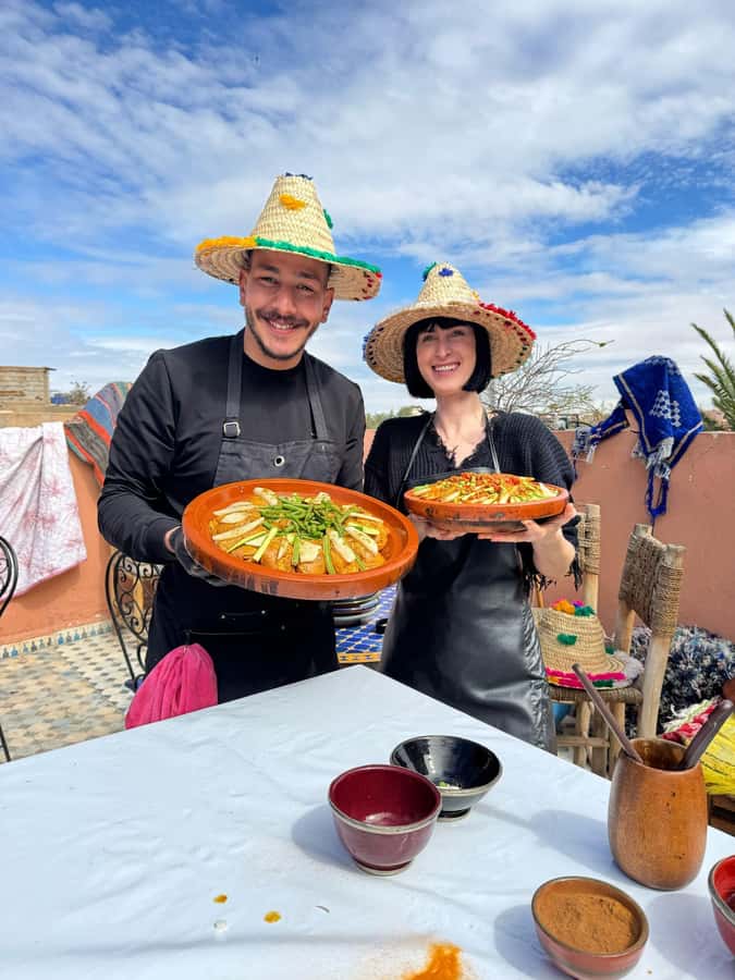 Marrakech: Moroccan Cooking Class with a Local Family - Preparing the starter, main course, and dessert