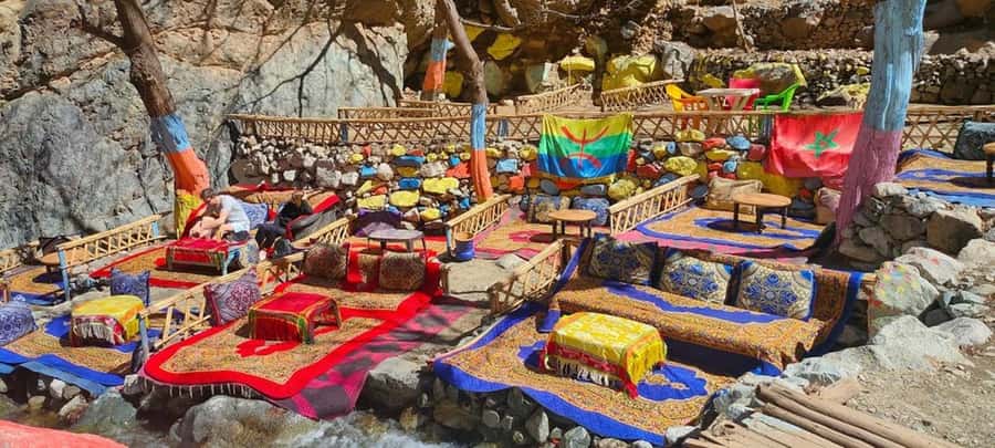 Marrakech: Ourika Valley Waterfalls & Atlas Mountains Trip - Lunch beside the Ourika River
