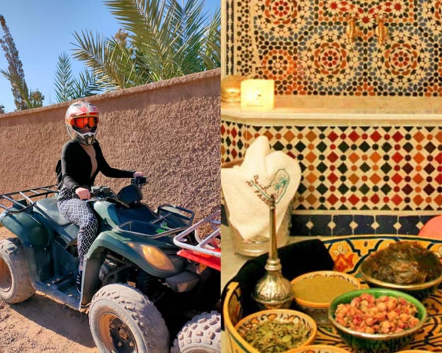 Marrakech: Palmeraie Quad Bike & Traditional Moroccan Spa - Riding through the Palmeraie and rocky desert