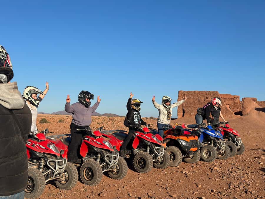 Marrakech: quad Adventure at the Dunes of the palmery desert - Your first ride and the safety briefing