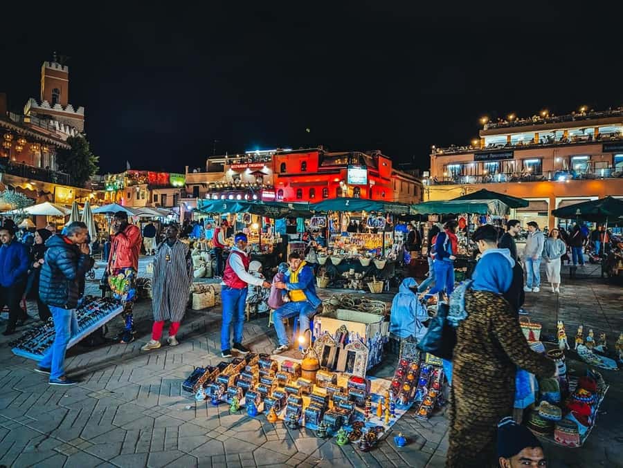 Marrakech: Souk by Night Medina Guided Walking Tour. - The Medina at night, with room for questions