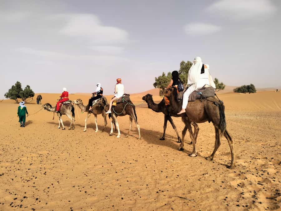Marrakech to Fes 3 Days Sahara Desert Tour With Camel & Quad - Camel trekking into Erg Chebbi