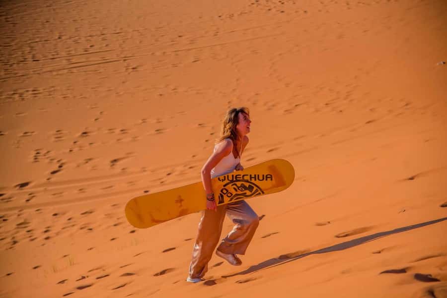 Marrakech to Fes: Quad, Dinner, Camel, 3-Day Desert Tour - Sunset by camel in the Erg Chebbi dunes