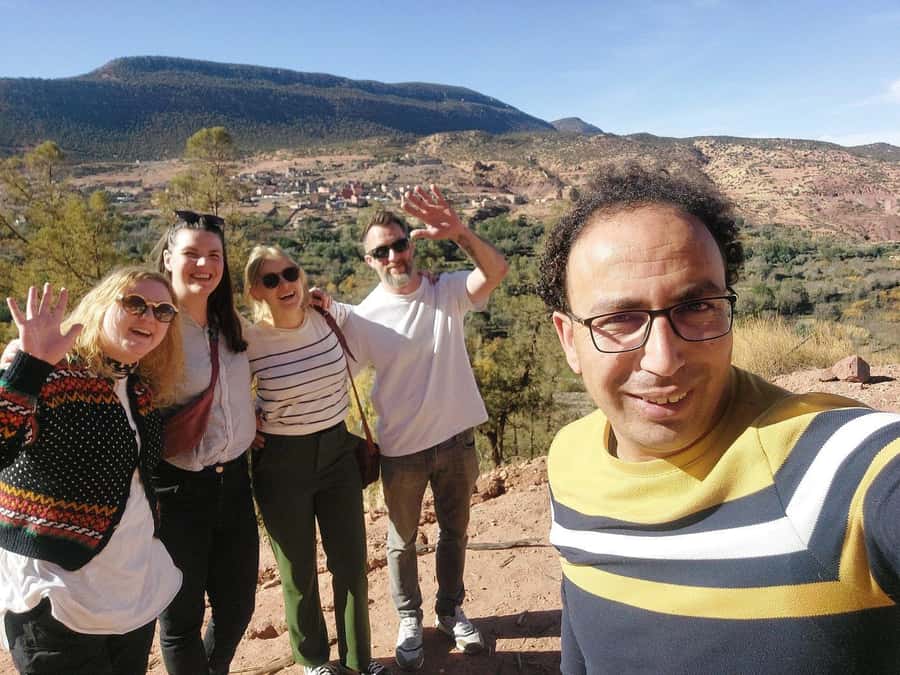 Marrakech: Waterfall, Valley, Atlas Mountain, Camel & Desert - The first stop, Tahanout and the argan cooperative