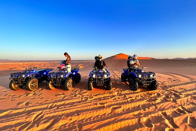 Merzouga Desert Quad bike Adventure with Sand boarding - A small oasis, open desert, and changing views